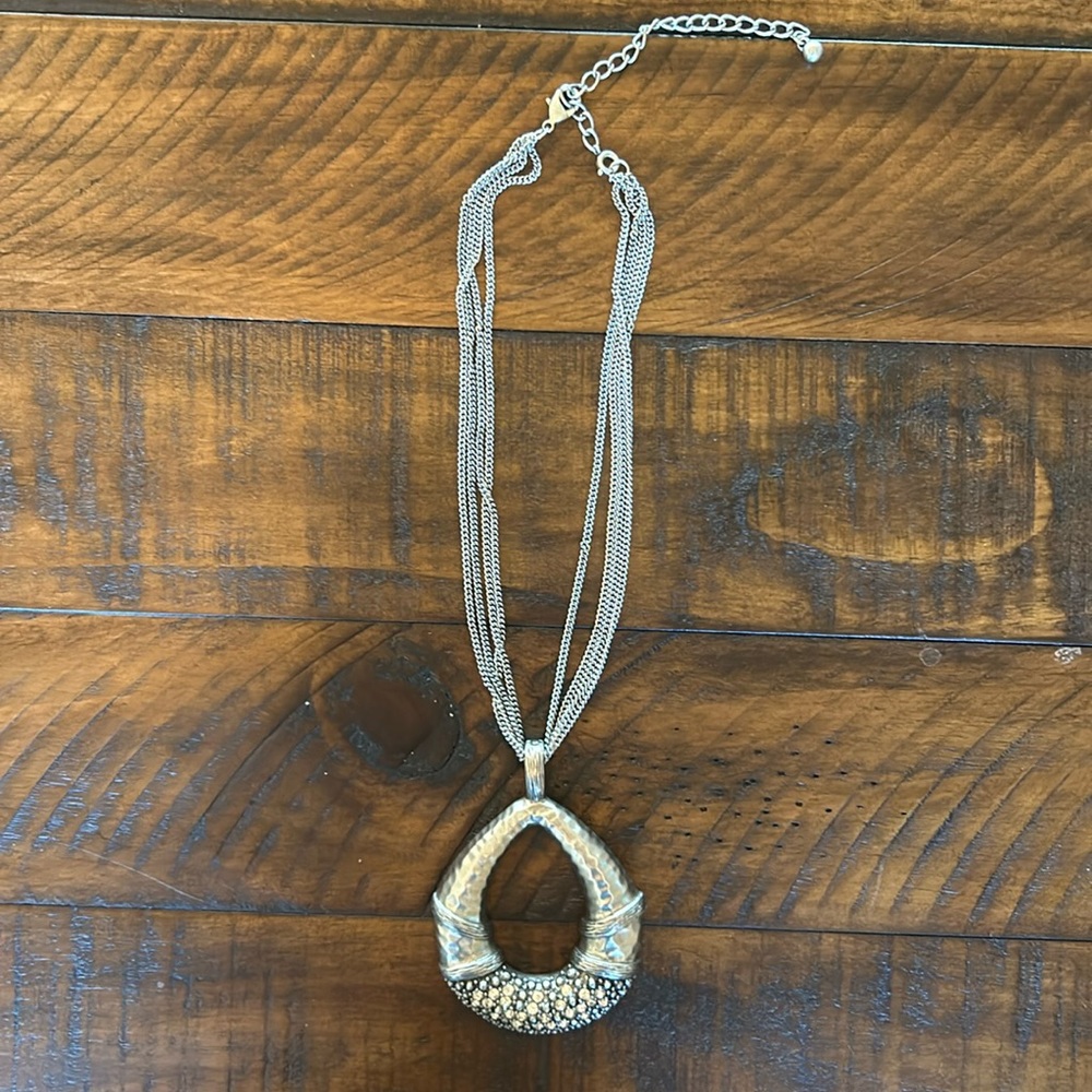 NWOT Statement Boho Sliver Sparkling Necklace